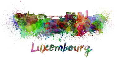 Luxembourg skyline in watercolor