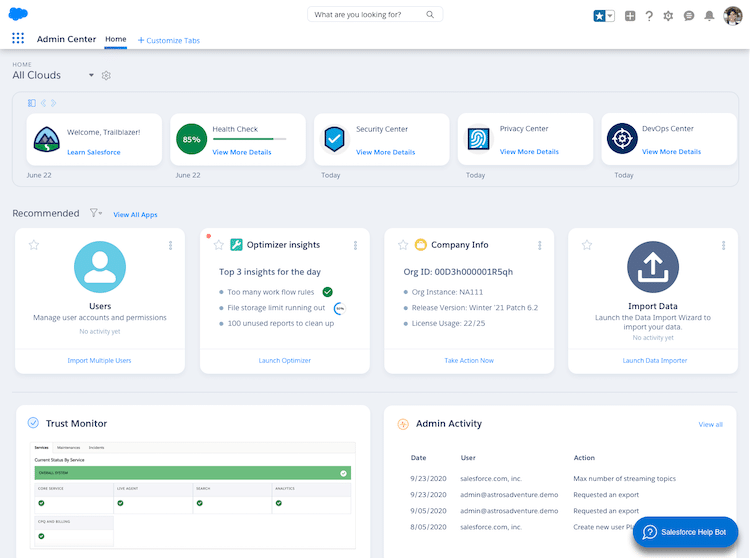 Salesforce Admin Center