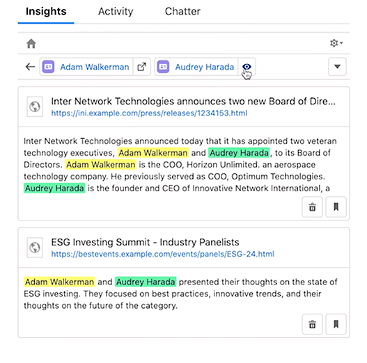 Salesforce Einstein Relationship Insights